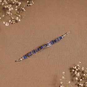Blue - ethnic tribal tibetan metal bracelet from himalaya