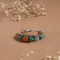 Blue - ethnic tribal tibetan metal bracelet from himalaya
