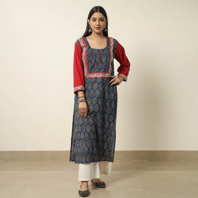 Exclusive Hand Zardozi Embroidery Mul Cotton Kurta for Women