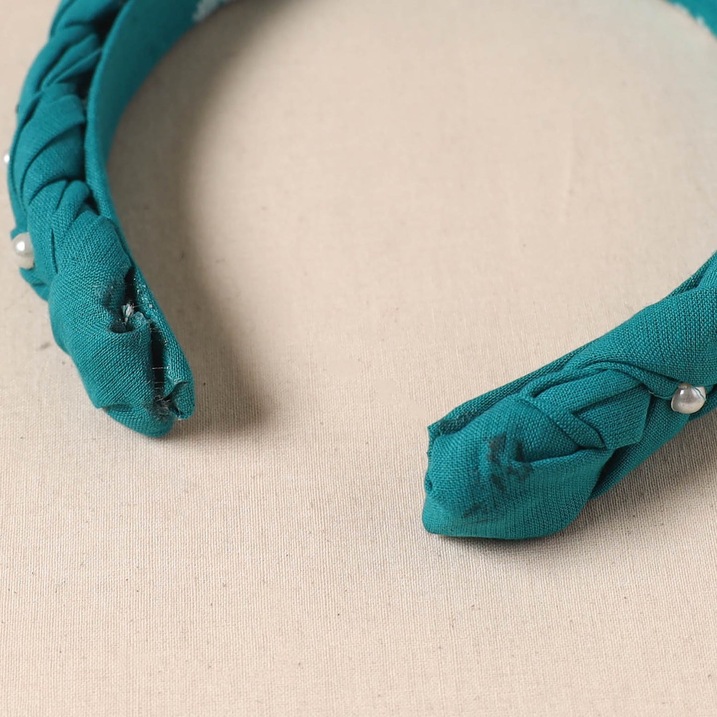 Fabart braided hair band with bead work 54 - handcrafted