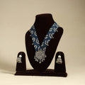 Blue - fabart german silver necklace set 16 - handcrafted