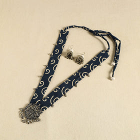 Blue - fabart german silver necklace set 16 - handcrafted