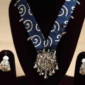 Blue - fabart german silver necklace set 29 - handcrafted