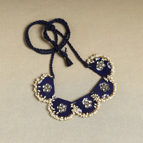 Buy Blue Fabart Pearl & Stone Work Necklace Set