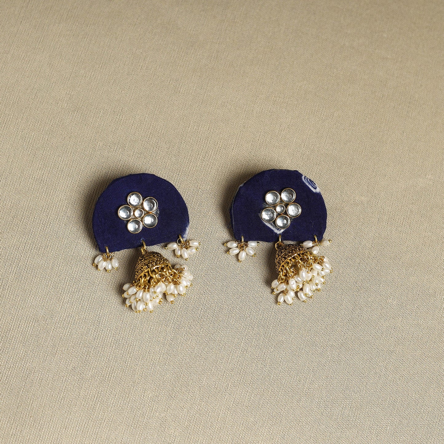 Buy Blue Fabart Pearl & Stone Work Necklace Set