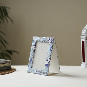 Blue - fabric embellished handmade photo frame (8 x 6 in)