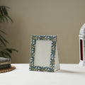 Blue - fabric embellished handmade photo frame (8 x 6 in)