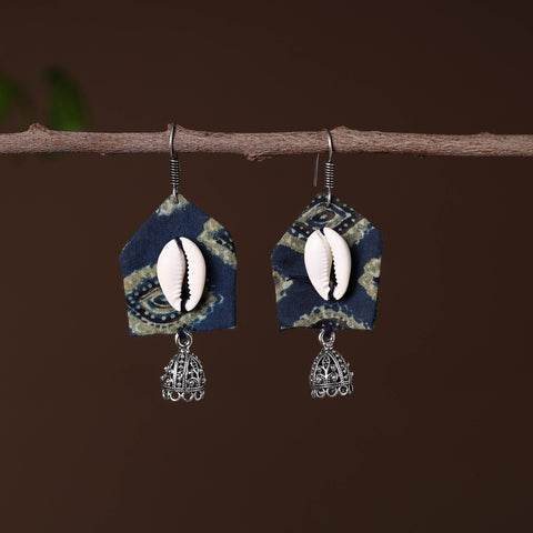 Blue - falak german silver fabart earrings - handcrafted