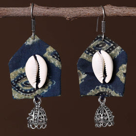 Blue - falak german silver fabart earrings - handcrafted