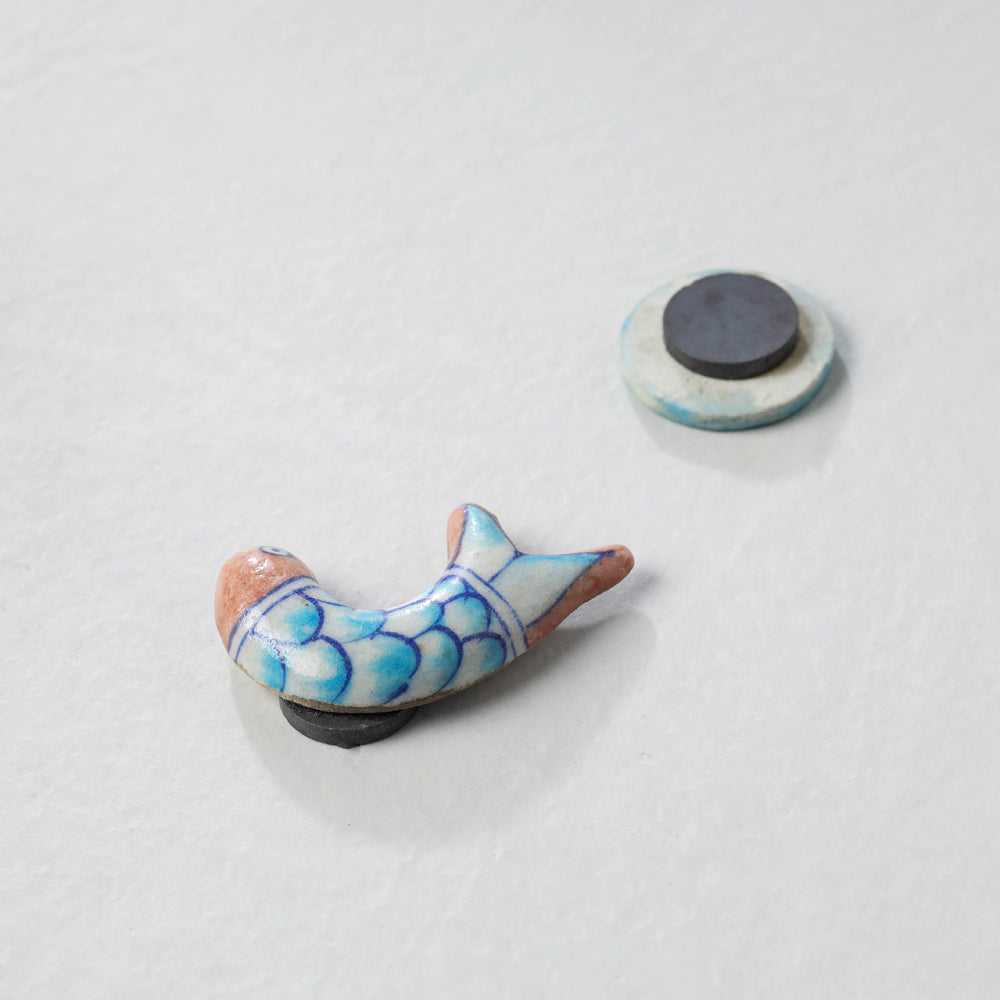  Original Blue Pottery Ceramic Tile Fridge Magnet 