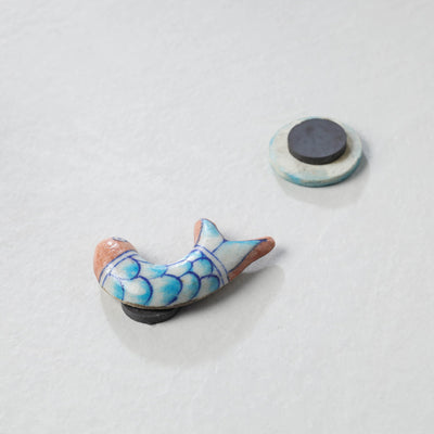  Original Blue Pottery Ceramic Tile Fridge Magnet 