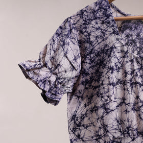 Blue - flared cotton batik dress 12 - handcrafted