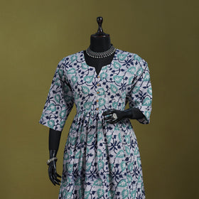 Blue - flared cotton hand batik suit set (set of 2) 14