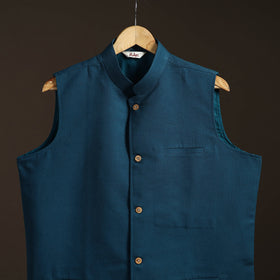 Flex cotton men plain nehru jacket 07 - handcrafted