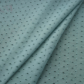  Blue Floral Embroidered Cotton Hakoba Fabric 