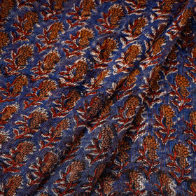 Blue Traditional Bagru Print Fabric from Rajasthan