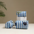 Floral hand block print quilted toiletry bags (set of 3) 21