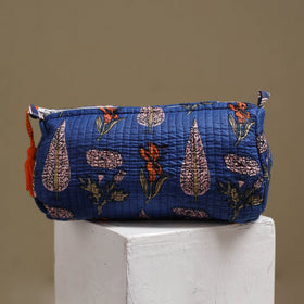 Floral hand block print quilted toiletry bags (set of 3) 24