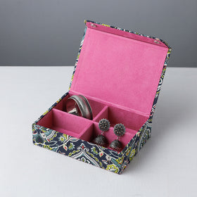 Blue Floral Printed Handcrafted Jewelry Box