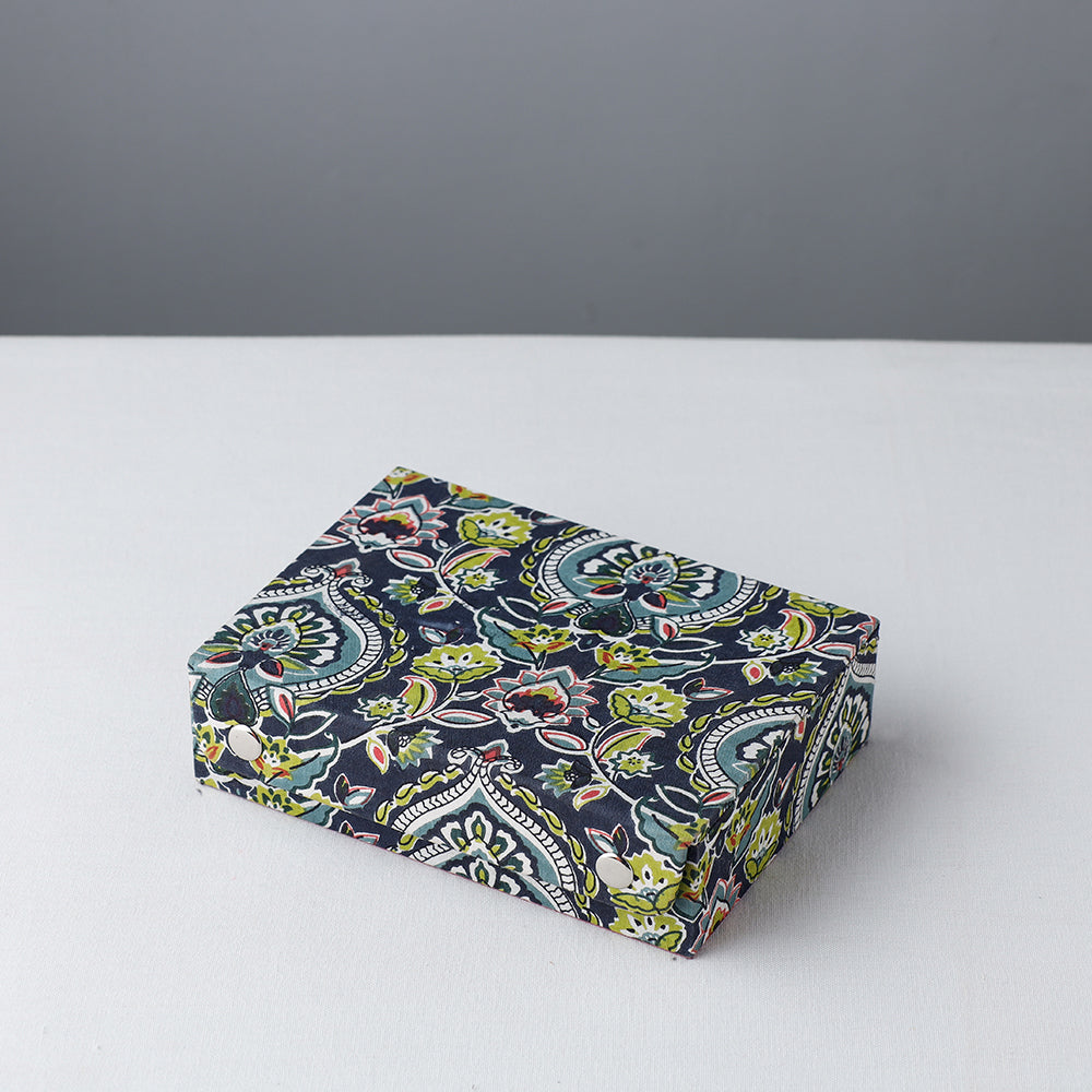 Blue Floral Printed Handcrafted Jewelry Box