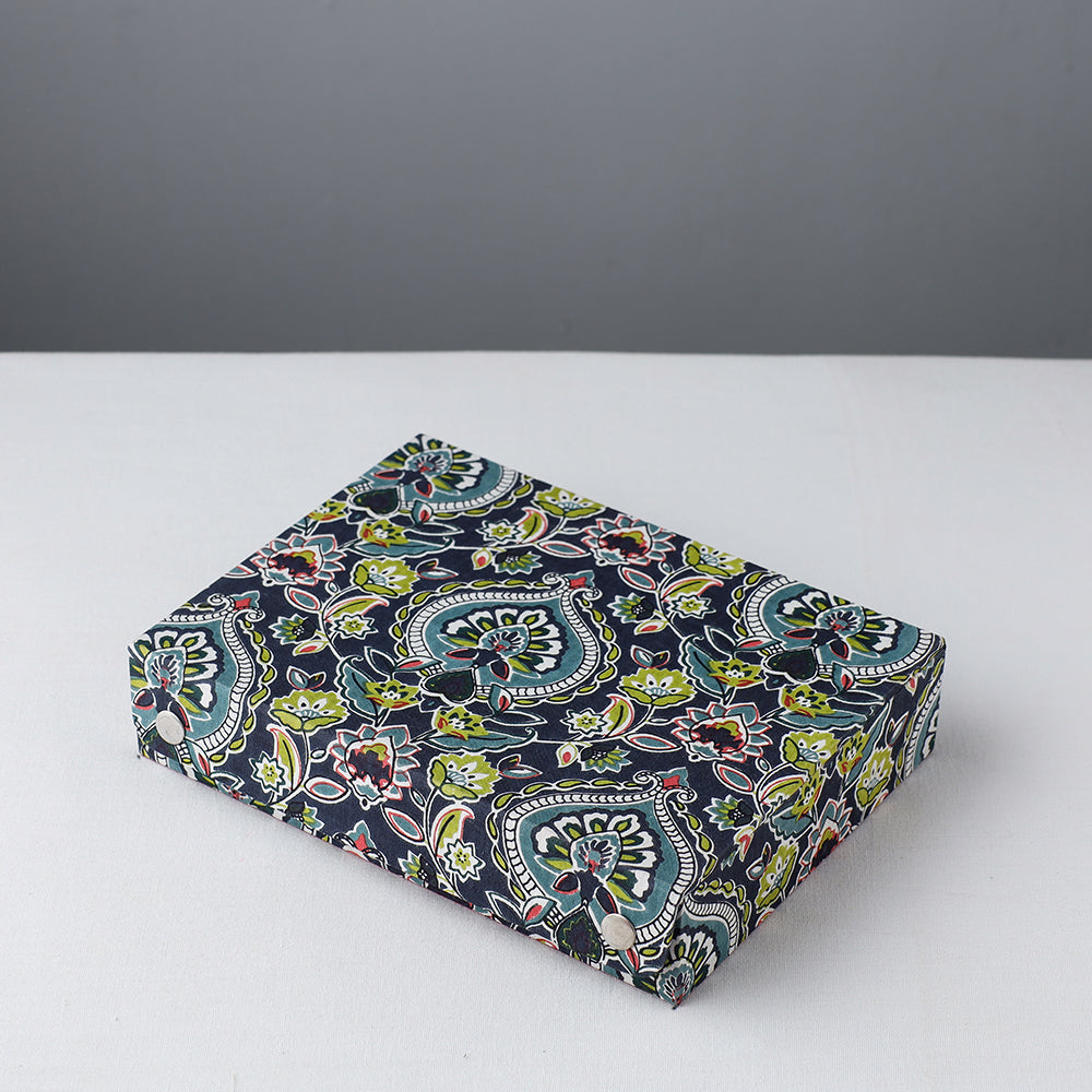 Blue Floral Printed Handcrafted Jewelry Box