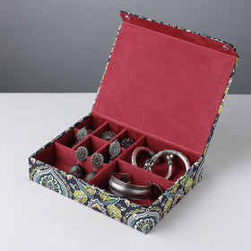 Blue Floral Printed Handcrafted Jewelry Box