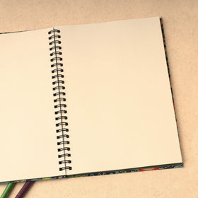 Blue - floral printed handcrafted spiral notebook (10 x 7