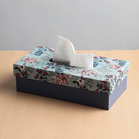  Blue Floral Printed Handcrafted Tissue Box 