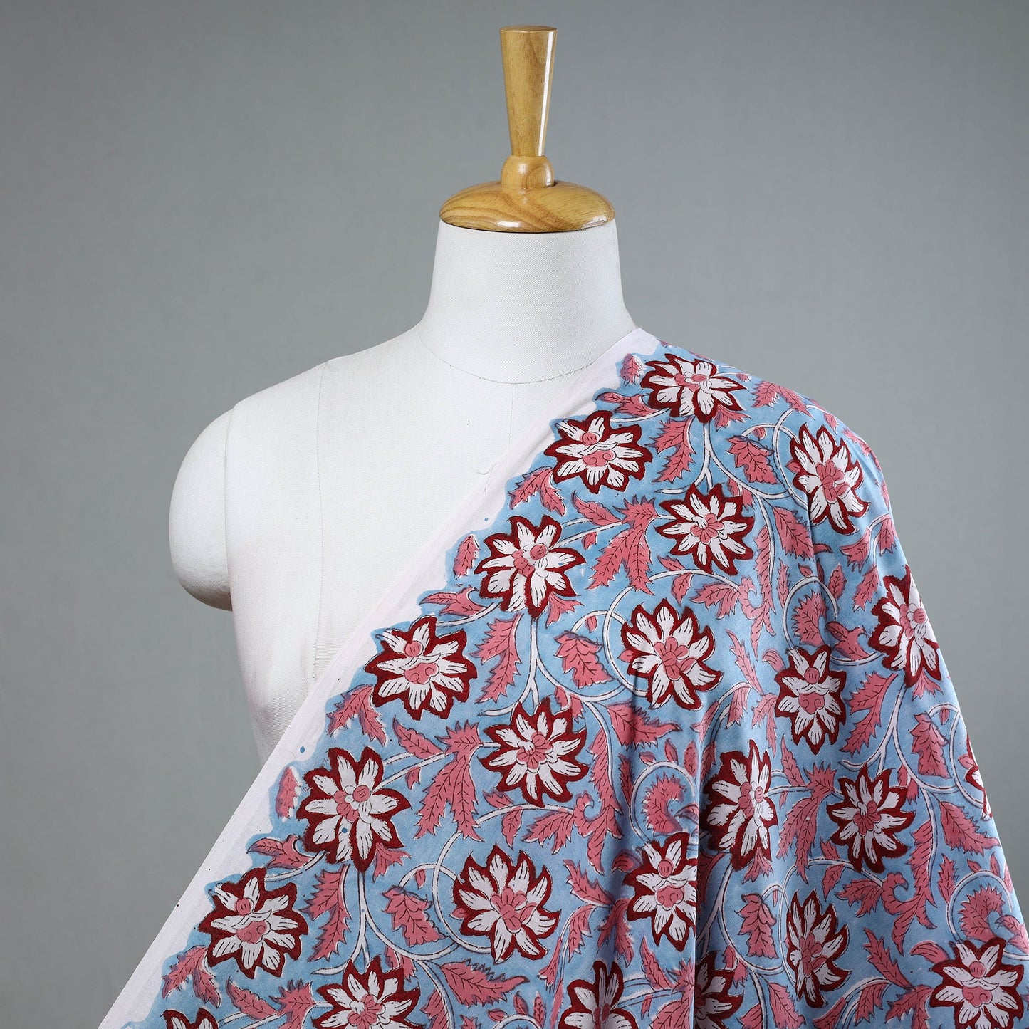  Sanganeri Block Print Fabric - Floral Rajasthani