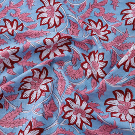  Sanganeri Block Print Fabric - Floral Rajasthani