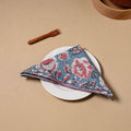  Blue Floral Sanganeri Block Print Cotton Table Napkin