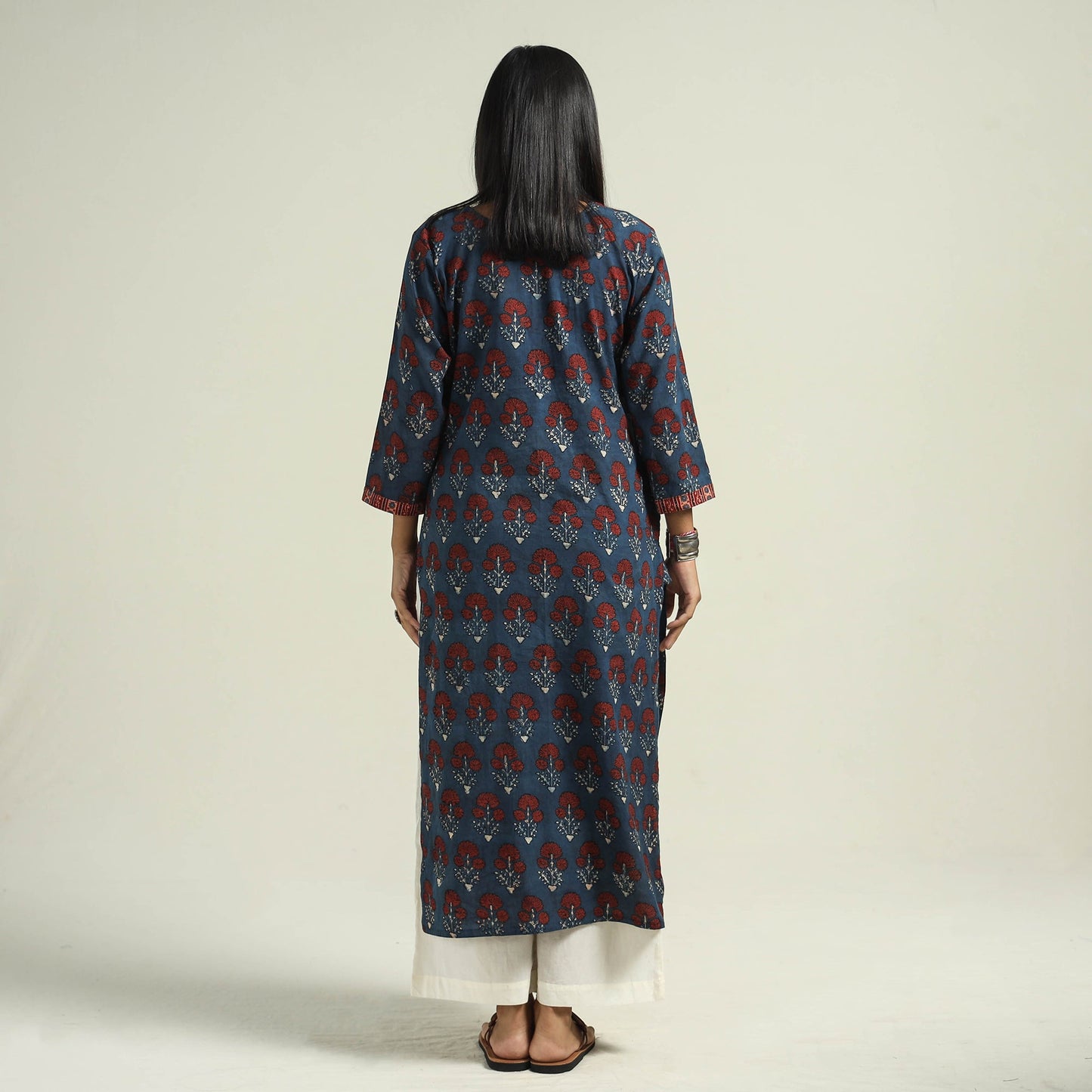 Buy Ajrakh Hand Block Printed Cotton Kurta Online at iTokri.com