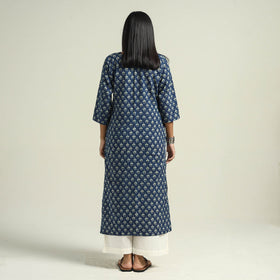  Ajrakh Hand Block Printed Cotton Kurta for Women