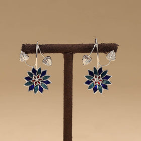 Flower & leaf - handcrafted paka meenakari earrings 66