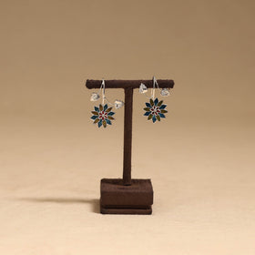 Flower & leaf - handcrafted paka meenakari earrings 68