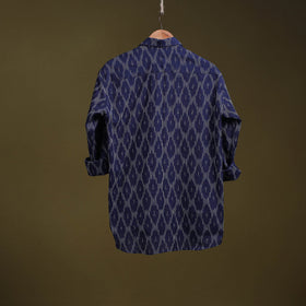 Blue - full sleeve cotton men pochampally ikat shirt 02