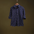 Blue - full sleeve cotton men pochampally ikat shirt 02