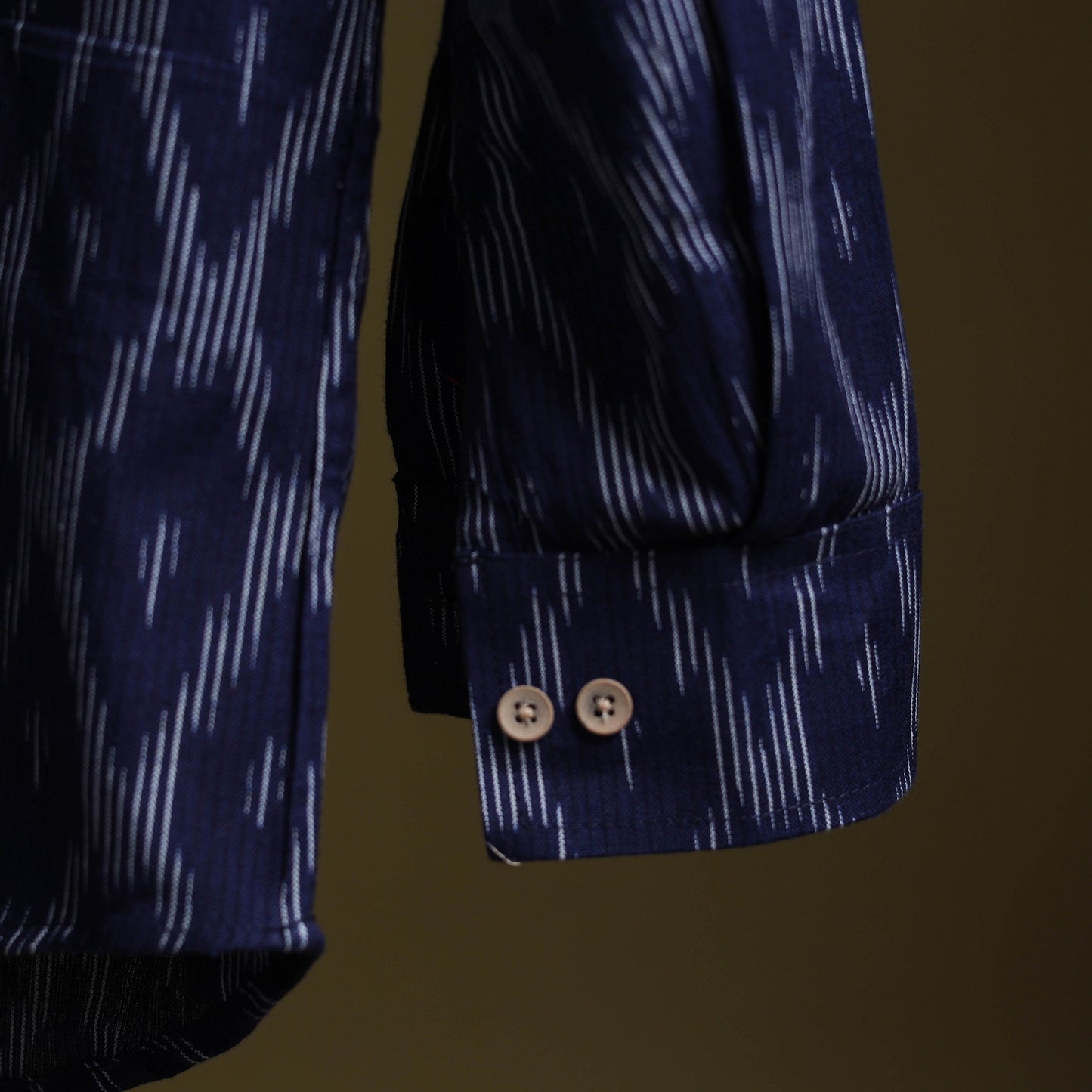 Blue - full sleeve cotton men pochampally ikat shirt 02