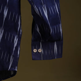 Blue - full sleeve cotton men pochampally ikat shirt 14