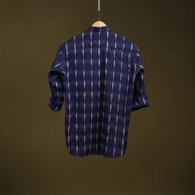 Blue - full sleeve cotton men pochampally ikat shirt 14