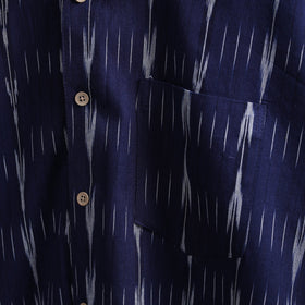 Blue - full sleeve cotton men pochampally ikat shirt 14