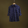 Blue - full sleeve cotton men pochampally ikat shirt 14
