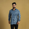  Blue Full Sleeve Tie & Dye Cotton Men Shibori Shirt