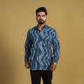  Blue Full Sleeve Tie & Dye Cotton Men Shibori Shirt