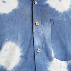 Blue Full Sleeve Tie & Dye Cotton Men Shibori Shirt