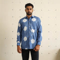 Blue Full Sleeve Tie & Dye Cotton Men Shibori Shirt