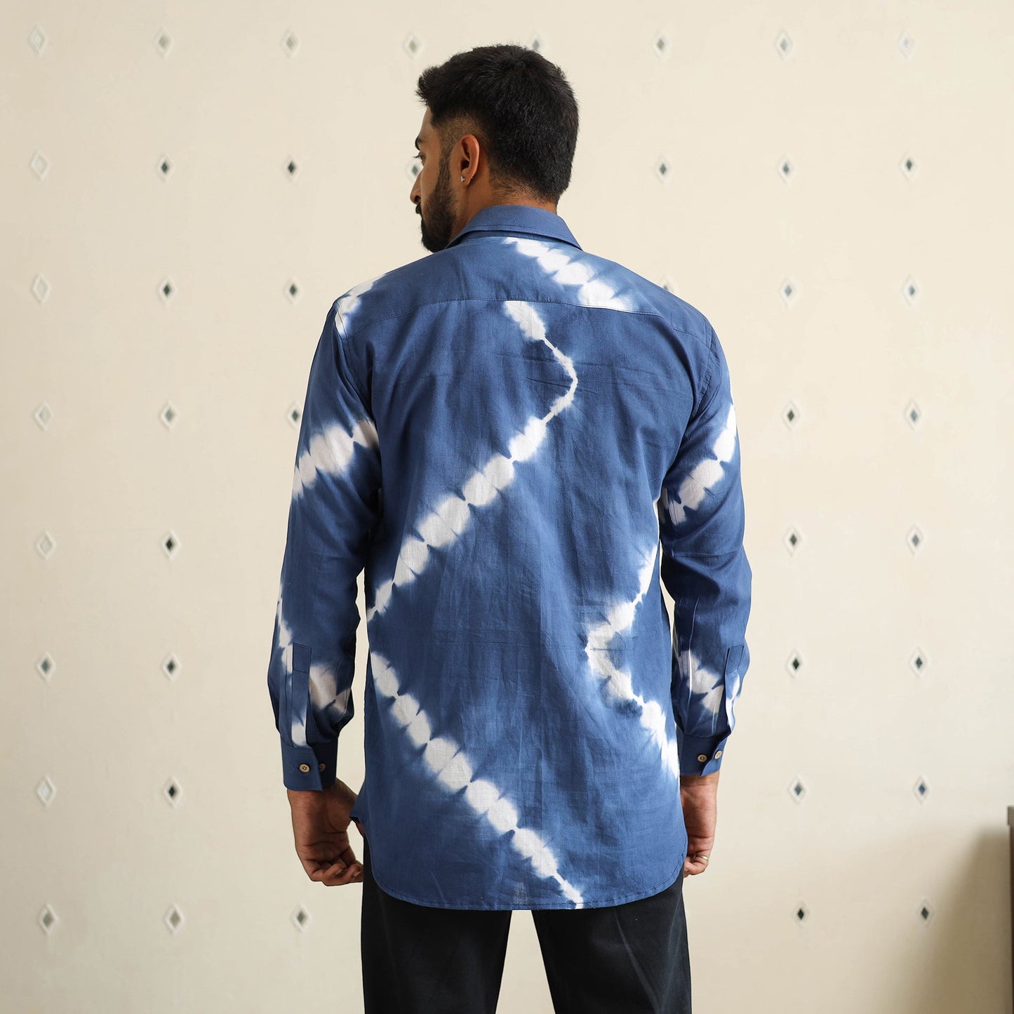 Buy Full Sleeve Tie & Dye Cotton Men Shibori Shirt