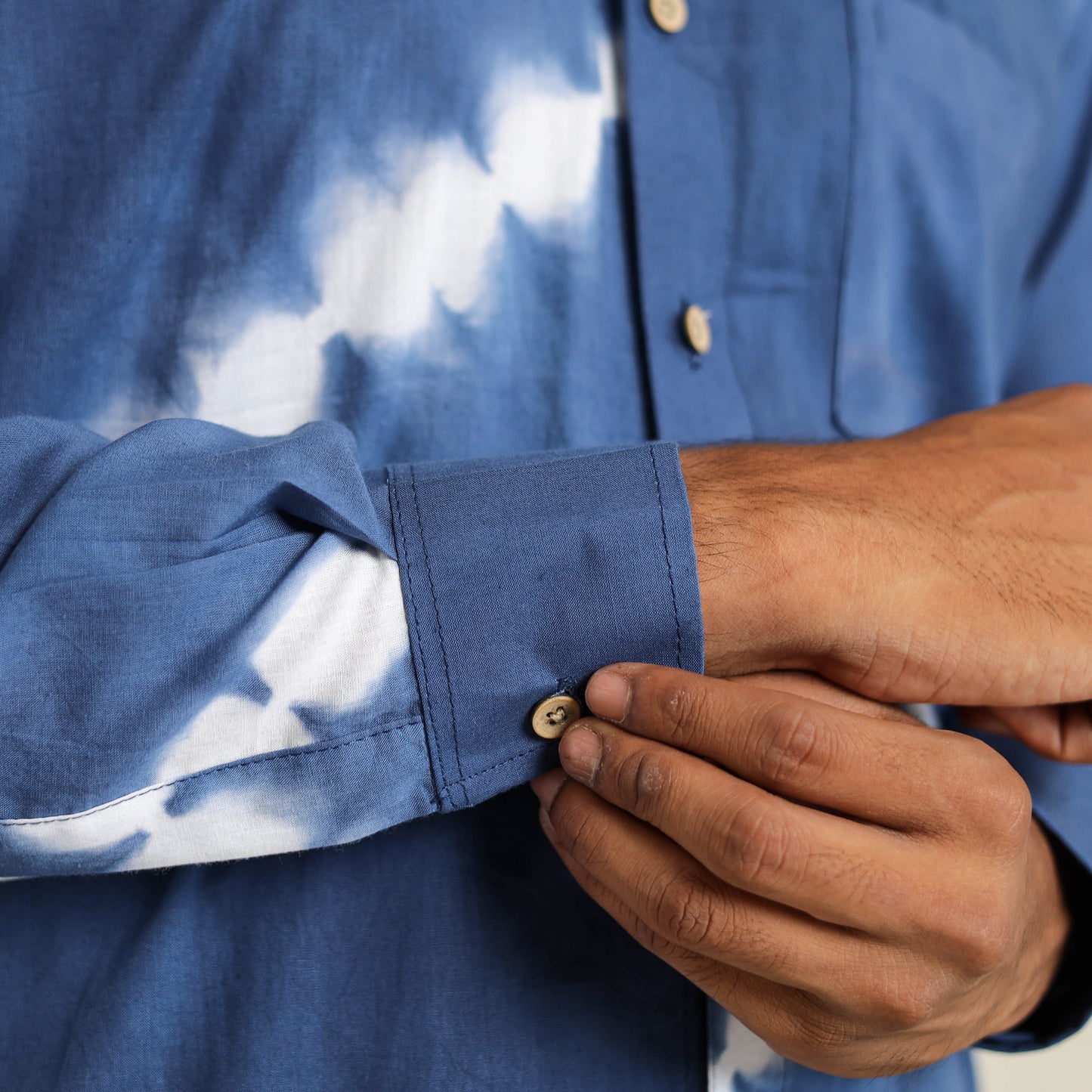 Buy Full Sleeve Tie & Dye Cotton Men Shibori Shirt