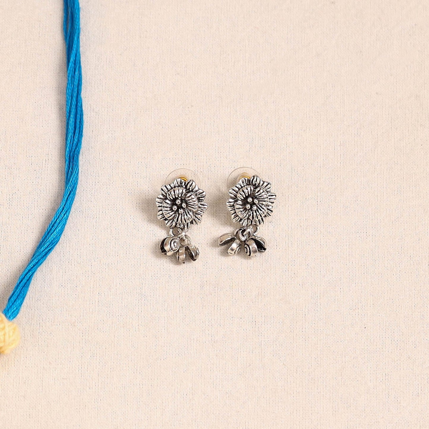 Blue German Silver Fabart Necklace Set