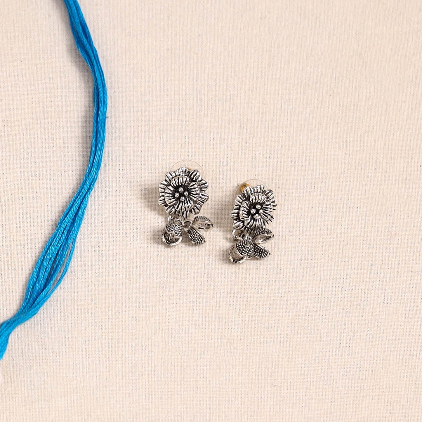 Blue - german silver fabart necklace set 25 - handcrafted